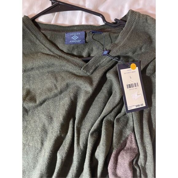 Joseph Abbound Mens V-Neck Sweater Forrest Green Large NWT - Picture 4 of 6